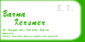 barna kersner business card